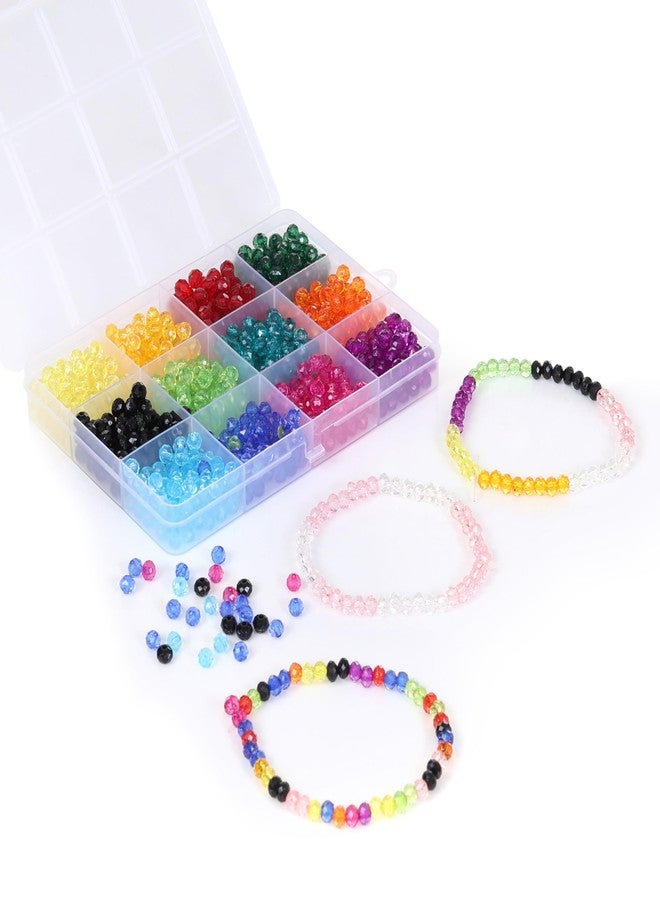 Ambitieux DIY Bracelet Making Kit for Girls - 12 Types Colorful Beads with Charms, Elastic Thread, Earrings, Clasps & Rings - Jewellery Craft Kit for Kids, Birthday Return Gift, Rakhi Special Set for 2 3 4 5 6 7 8 9 10 years (6mm Crystal) - Image 4